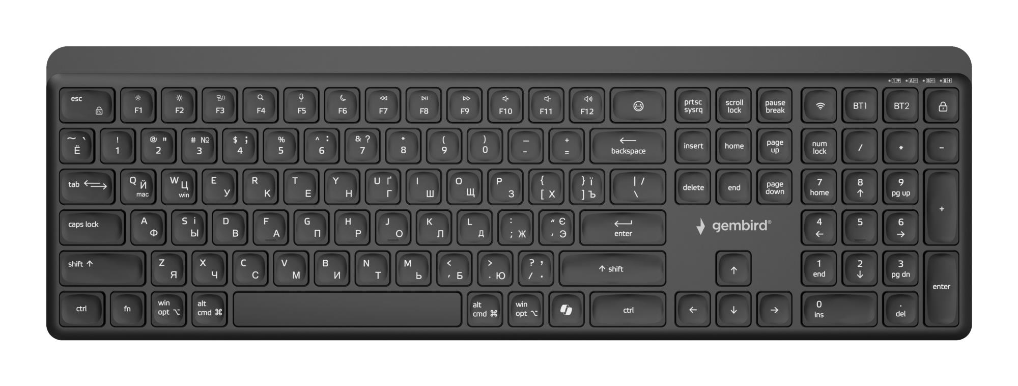KEYBOARD WRL SLIM BT CYRILLIC/KB-WPS-03-CYRL GEMBIRD