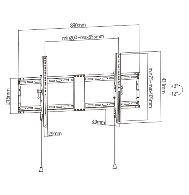 TV SET ACC WALL MOUNT 43-90"/WM-90T-01 GEMBIRD