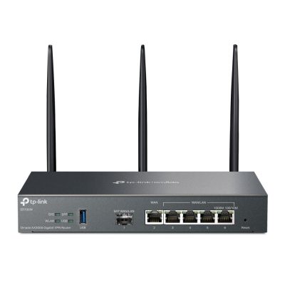 Wireless Router TP-LINK Omada AX3000 Gigabit VPN Router Data speed 3000 Mbit/s Ethernet WAN Yes WAN connection type SFP Ethernet LAN Yes 4xLAN ports USB port Yes ER706W