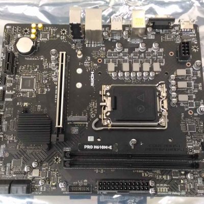 SALE OUT. MSI PRO H610M-E Processor family Intel Processor socket LGA1700 Supported hard disk drive interfaces SATA, M.2 Number of SATA connectors 4 USED, REFURBISHED, WITHOUT ORIGINAL PACKAGING AND ACCESSORIES, ONLY BACKPANEL INCLUDED
