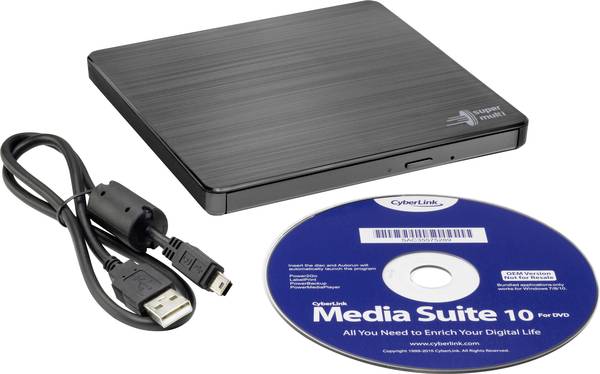 H.L Data Storage Ultra Slim Portable DVD-Writer GP60NB60 Interface USB 2.0 DVD±R/RW CD read speed 24 x CD write speed 24 x Black Desktop/Notebook - Image 3