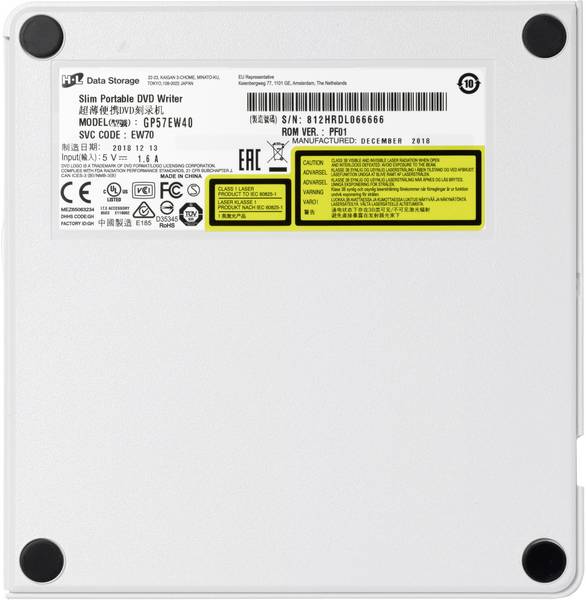 H.L Data Storage Ultra Slim Portable DVD-Writer GP60NS60 Interface USB 2.0 DVD±R/RW CD read speed 24 x CD write speed 24 x Silver Desktop/Notebook - Image 4