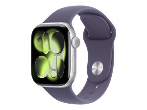 Apple Watch Series 11 GPS + Cellular 42mm Silver Aluminium Case with Purple Fog Sport Band - M/L Apple