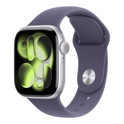 Apple Watch Series 11 GPS + Cellular 42mm Silver Aluminium Case with Purple Fog Sport Band - S/M Apple