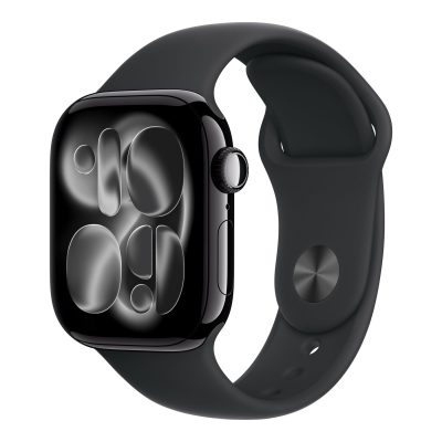 Apple Watch Series 11 GPS + Cellular 42mm Jet Black Aluminium Case with Black Sport Band - M/L Apple