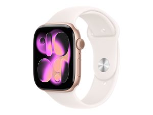 Apple Watch Series 11 GPS + Cellular 46mm Rose Gold Aluminium Case with Light Blush Sport Band - M/L Apple