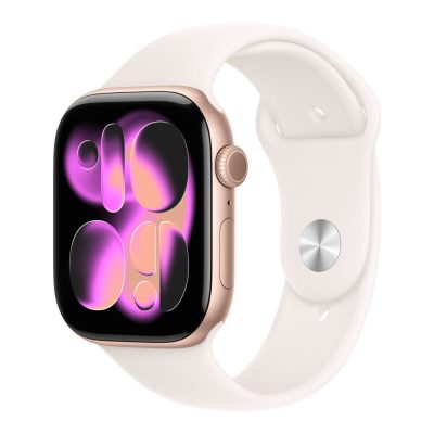 Apple Watch Series 11 GPS + Cellular 46mm Rose Gold Aluminium Case with Light Blush Sport Band - M/L Apple