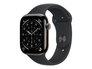 Apple Watch Series 11 GPS + Cellular 46mm Slate Titanium Case with Black Sport Band - M/L Apple