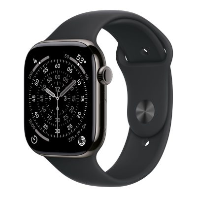 Apple Watch Series 11 GPS + Cellular 46mm Slate Titanium Case with Black Sport Band - M/L Apple