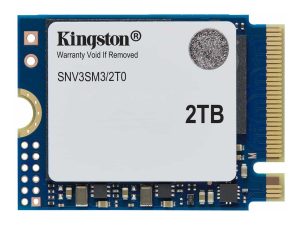 Kingston SSD NV3 2000 GB SSD form factor M.2 2230 Solid-state drive interface PCIe 4.0 x4 NVMe Read speed 6000 MB/s Write speed 5000 MB/s