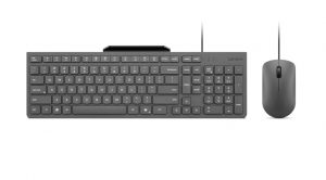 Lenovo 310 USB-A Wired Combo US English Keyboard and Mouse Set Wired Mouse included US English Luna Grey