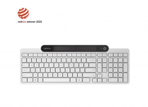 Lenovo 800 Self-Charging Bluetooth Keyboard-US English Keyboard Bluetooth US English White