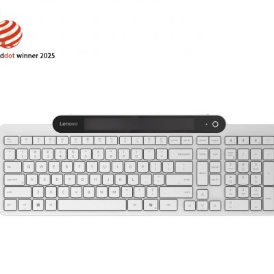 Lenovo 800 Self-Charging Bluetooth Keyboard-US English Keyboard Bluetooth US English White