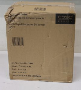 SALE OUT. Caso Turbo Hot Water Dispenser Hot 7 Water Dispenser 2200-2600 W 2.7 L Plastic/Stainless Steel Black/Stainless Steel DAMAGED PACKAGING, BROKEN INER PACKAGING, DAMAGED GLASS CONTAINER