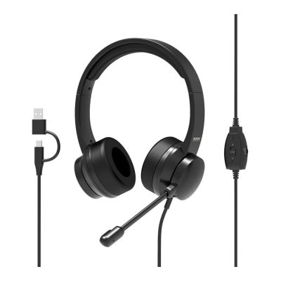 PORT CONNECT USB Comfortable Stereo Office Microphone Headset Built-in microphone Wired Black