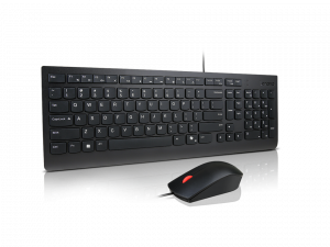 Lenovo Essential Wired Combo Keyboard and Mouse Keyboard and Mouse Set Wired Mouse included Nordic Black
