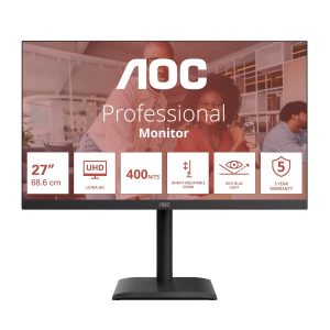 AOC U27E4CV 27 " IPS UHD 16:9 60 Hz 4 ms 3840 x 2160 pixels 400 cd/m² HDMI ports quantity 2 Black