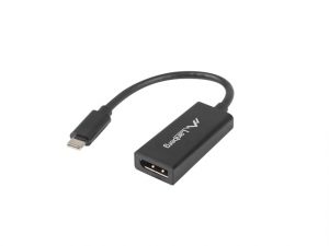 Lanberg USB-C (M) 3.1 to Displayport (F) Adapter cable 15cm, Black AD-UC-DP-01