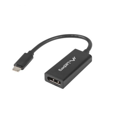 Lanberg USB-C (M) 3.1 to Displayport (F) Adapter cable 15cm, Black AD-UC-DP-01