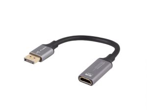Lanberg Displayport (M) to HDMI (F) Adapter 8K on cable 20cm, Silver AD-DP-HD-04
