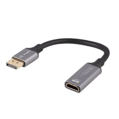 Lanberg Displayport (M) to HDMI (F) Adapter 8K on cable 20cm, Silver AD-DP-HD-04
