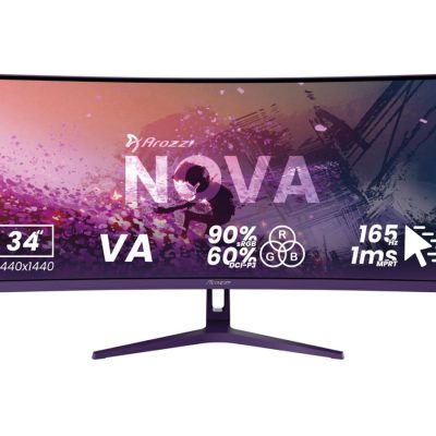 Arozzi Nova 34 " VA UWQHD 21:9 165 Hz 1 ms 3440 x 1440 pixels 350 cd/m² HDMI ports quantity 2 Purple