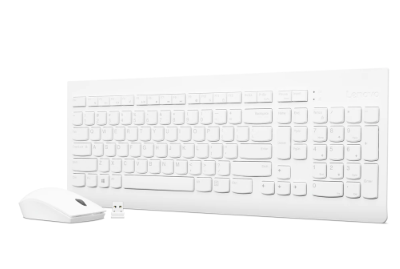 Lenovo Wireless Combo Keyboard & Mouse 510 Keyboard and Mouse Combo 2.4 GHz Wireless via Nano USB Batteries included English White