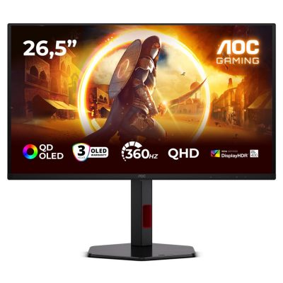 AOC Q27G4SDR 27 " QD-OLED QHD 16:9 360 Hz 0.03 ms 2560 x 1440 pixels 1000 cd/m² HDMI ports quantity 2 Black
