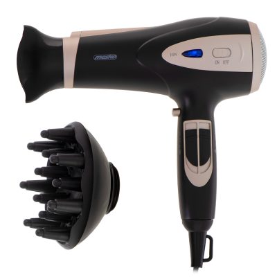 Mesko Hair Dryer MS 2287 2200 W Number of temperature settings 3 Diffuser nozzle Black/Champagne
