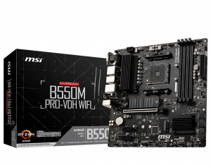 MSI B550M PRO-VDH WIFI Processor family AMD Processor socket AM4 DDR4 Memory slots 4 Chipset AMD B Micro ATX