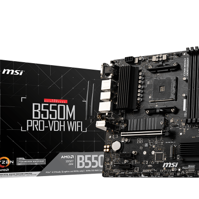 MSI B550M PRO-VDH WIFI Processor family AMD Processor socket AM4 DDR4 Memory slots 4 Chipset AMD B Micro ATX