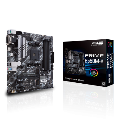 Asus PRIME B550M-A Processor family AMD Processor socket AM4 DDR4 Memory slots 4 Supported hard disk drive interfaces M.2, SATA Number of SATA connectors 4 Chipset AMD B Micro ATX