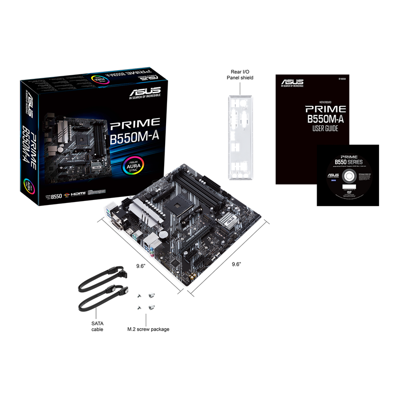 Asus PRIME B550M-A Processor family AMD Processor socket AM4 DDR4 Memory slots 4 Supported hard disk drive interfaces M.2, SATA Number of SATA connectors 4 Chipset AMD B Micro ATX - Image 3