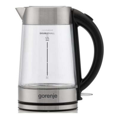 Gorenje Kettle K17GDWII 2200 W Electric 1.7 L 360° rotational base Stainless steel/Glass Stainless steel/Transparent