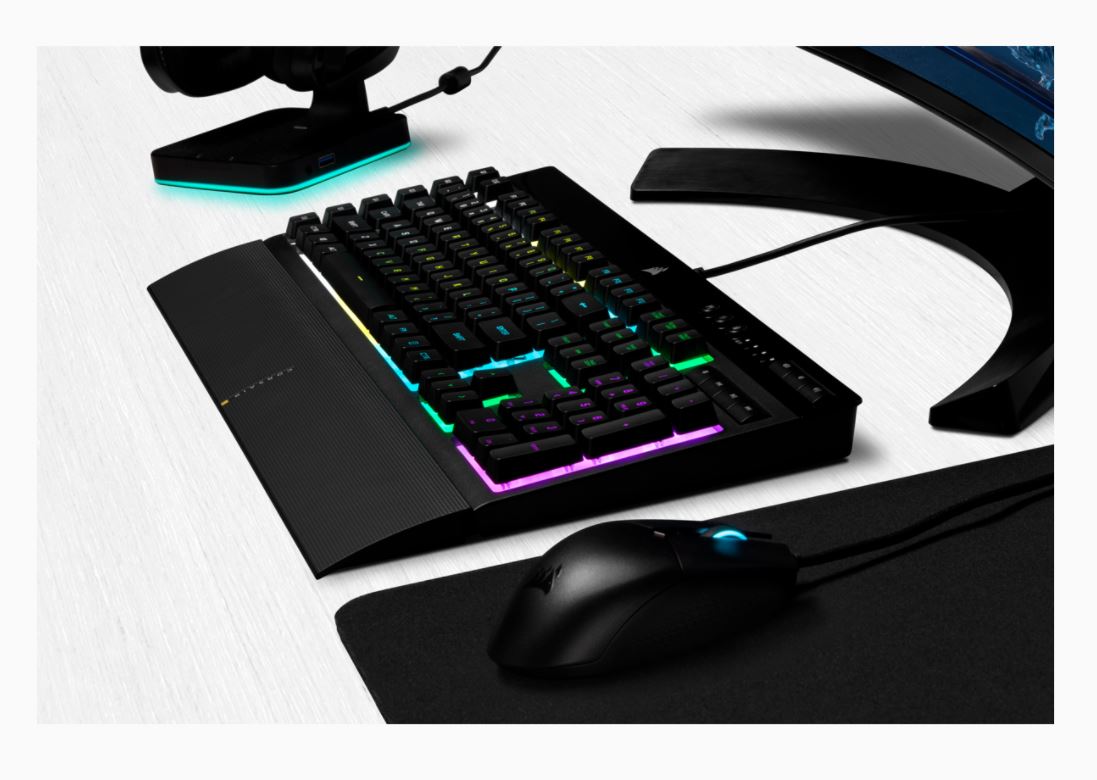 Corsair Rubber Dome Gaming Keyboard K55 RGB PRO Wired RGB LED light US Black - Image 4