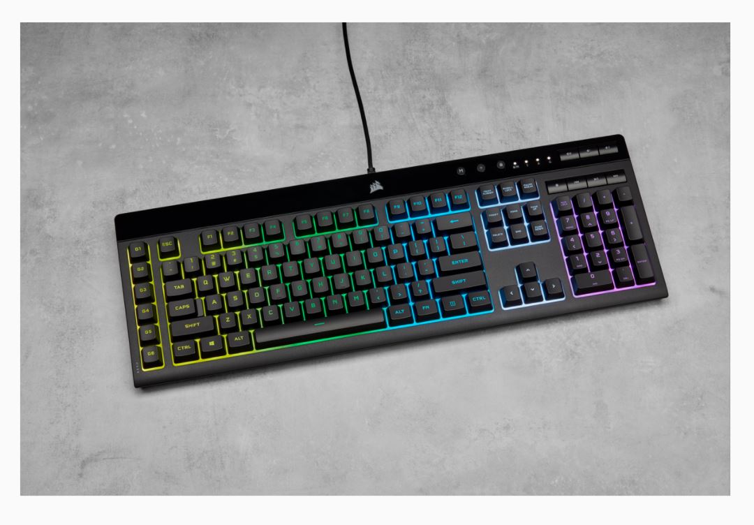 Corsair Rubber Dome Gaming Keyboard K55 RGB PRO Wired RGB LED light US Black - Image 6