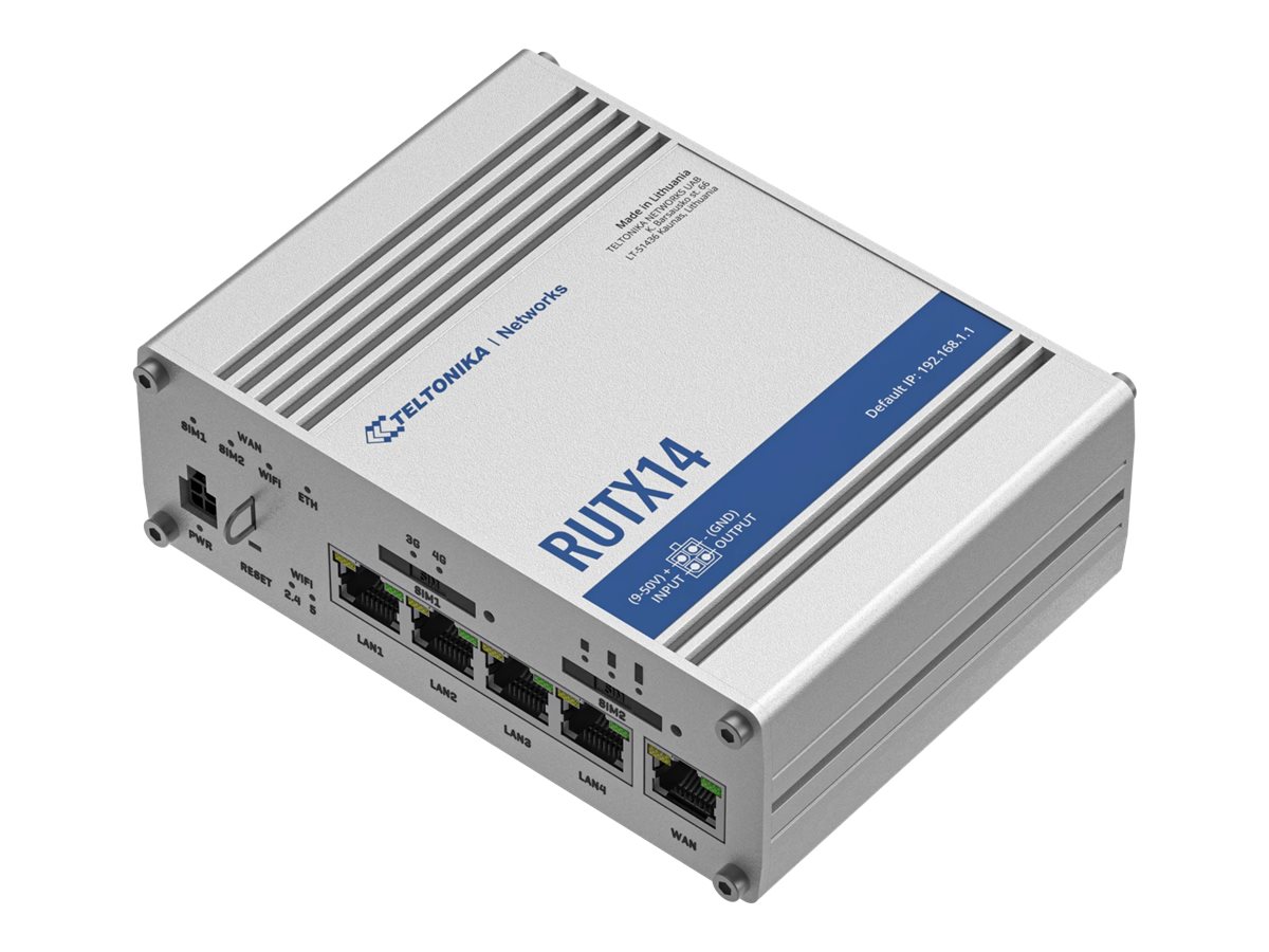 Teltonika LTE Cat 12 Router RUTX14 802.11ac 867 Mbit/s 10/100/1000 Mbps Mbit/s Ethernet LAN (RJ-45) ports 5 MU-MiMO Yes 4G Antenna type Internal - Image 4