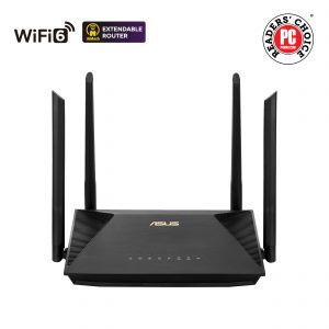 Asus Wireless AX1800 Dual Band Gigabit Router RT-AX53U 1201+600 Mbit/s Ethernet LAN (RJ-45) ports 4 Mesh Support No MU-MiMO Yes No mobile broadband Antenna type External antenna x 4 36 month(s)