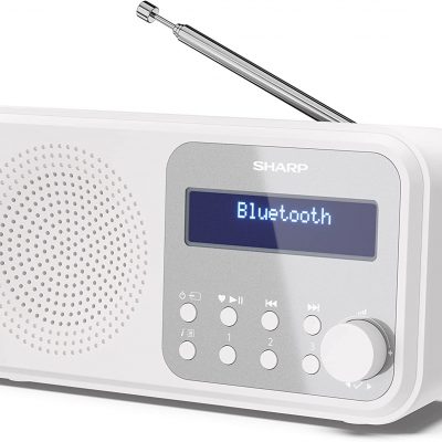 Sharp DR-P420(WH) Tokyo Portable Digital Radio, FM/DAB/DAB+, Bluetooth 5.0, USB or Battery Powered, Snowy White Sharp Tokyo Portable Digital Radio DR-P420(WH) Bluetooth White