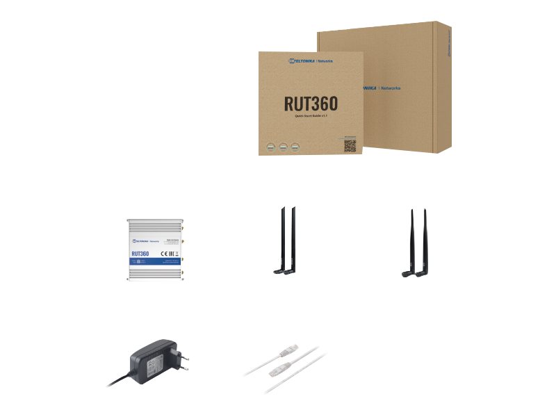 Teltonika Industrial Cellular Router RUT360 LTE CAT6 1 x LAN ports, 10/100 Mbps, compliance with IEEE 802.3, IEEE 802.3u standards, supports auto MDI/MDIX crossover Mbit/s Ethernet LAN (RJ-45) ports 2 x RJ45 ports, 10/100 Mbps Mesh Support No MU-MiMO Yes 3G/4G data sharing Antenna type 2 x SMA for LTE, 2 x RP-SMA for WiFi - Image 5