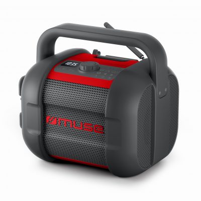 Muse Jobsite Radio M-968 BTR 40 W Waterproof Bluetooth Wireless connection Portable NFC features Black/Red