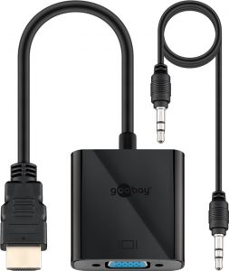 Goobay HDMI/VGA adapter, nickel plated 68793 Black HDMI male (type A) VGA female (15-pin)