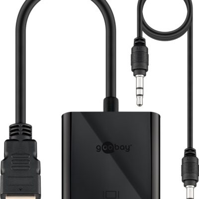 Goobay HDMI/VGA adapter, nickel plated 68793 Black HDMI male (type A) VGA female (15-pin)