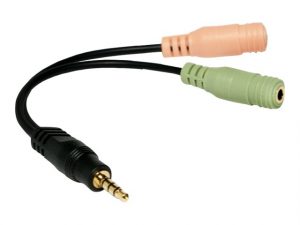 Logilink Audio jack adapter, 4-pin, 3.5 mm stereo male to 2x 3.5mm female 0.15 m
