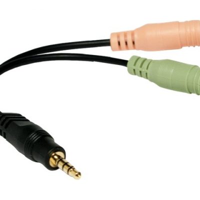 Logilink Audio jack adapter, 4-pin, 3.5 mm stereo male to 2x 3.5mm female 0.15 m