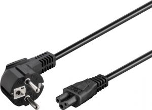 Goobay Power supply cord (CEE/7/7 to mickey), angled 68004 Black