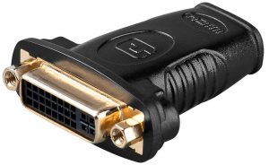 Goobay HDMI/DVI-I adapter, gold-plated 68690 Black HDMI female (Type A) DVI-I female Dual-Link (24+5 pin)