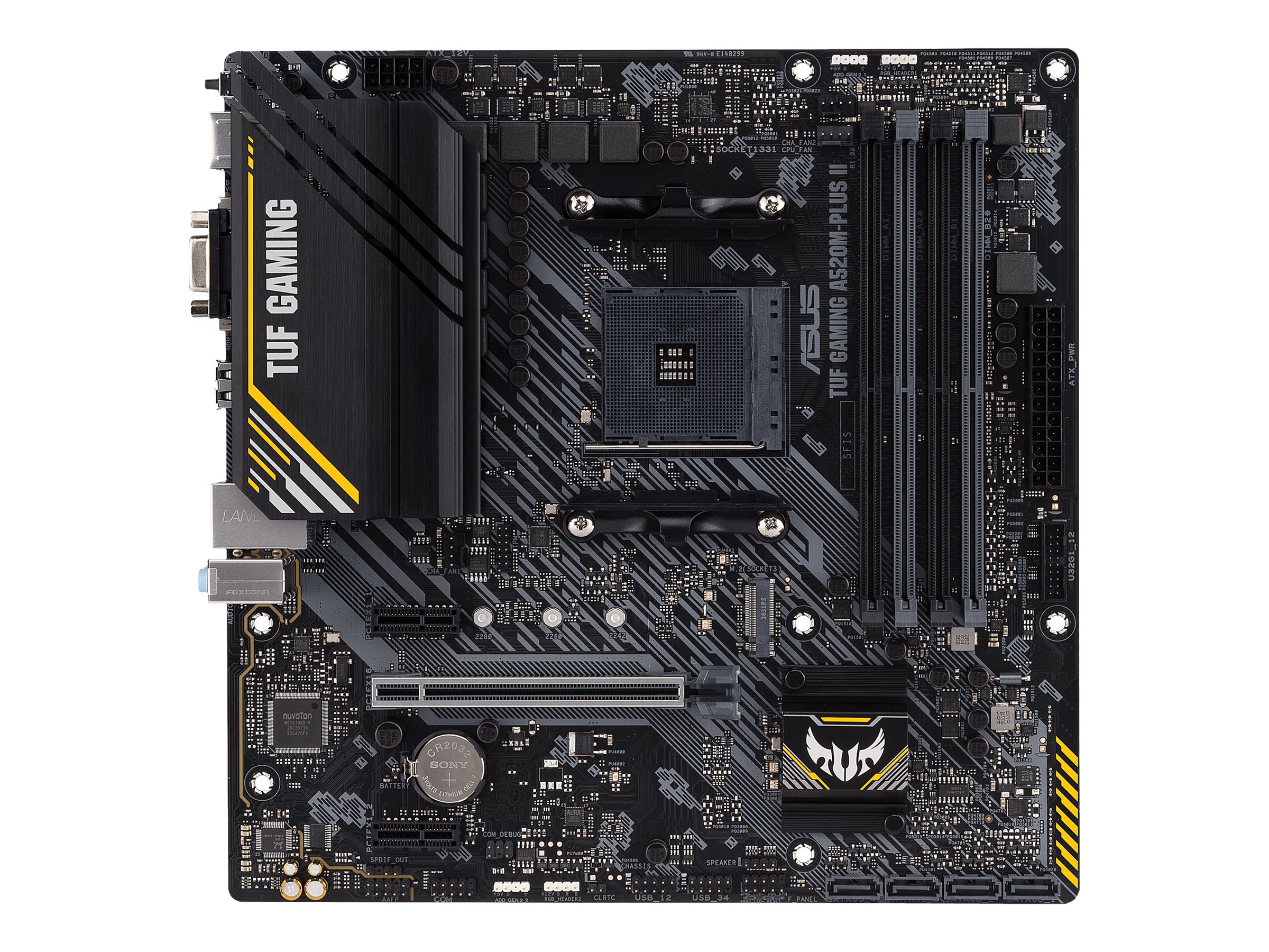 Asus TUF GAMING A520M-PLUS II Processor family AMD Processor socket AM4 DDR4 DIMM Memory slots 4 Supported hard disk drive interfaces SATA, M.2 Number of SATA connectors 4 Chipset AMD A520 Micro ATX - Image 2