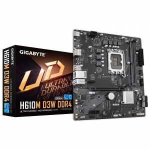 Gigabyte H610M D3W DDR4 Processor family Intel Processor socket LGA1700 DDR4 Supported hard disk drive interfaces M.2, SATA Number of SATA connectors 4