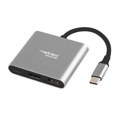 Natec Multi-Port Adapter, Fowler, USB-C, HDMI, USB 3.0 Natec USB-C Multiport Adapter NMP-1607 Grey USB Type-C 0.11 m
